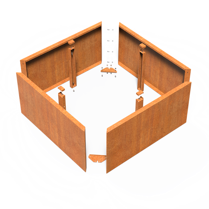 Cortenstaal Plantenbak 120x120x60 cm