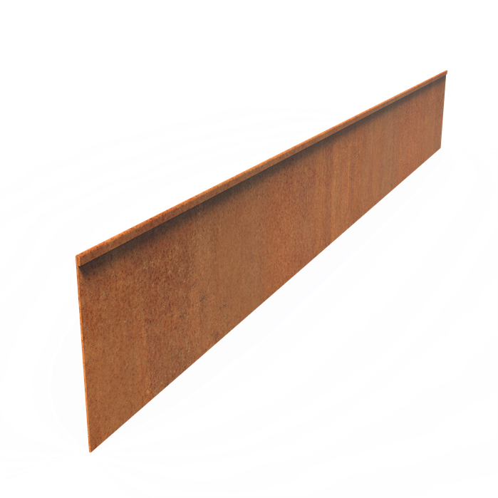 Cortenstaal Borderrand - 230 x 29 cm - 5 Stuks - Geplette Bovenrand - 3 mm dik