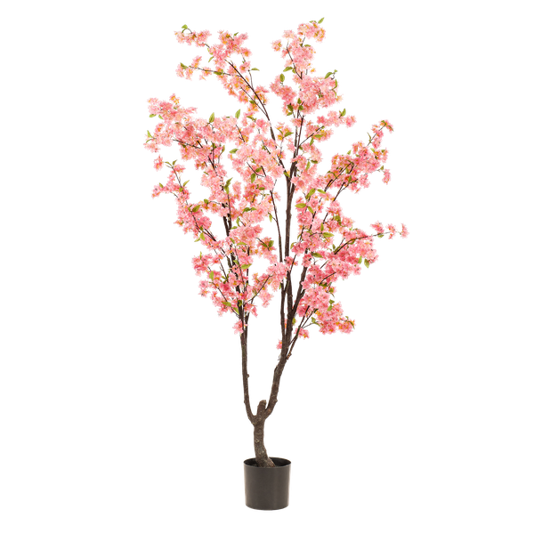 Kunstplant - Prunus - Kersenbloesem - Roze - 210cm