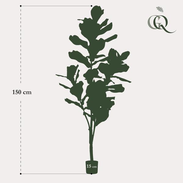 Kunstplant - Ficus Lyrata  - Tabaksplant - 150cm