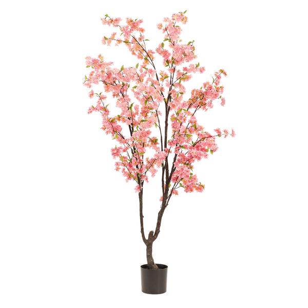 Kunstplant - Prunus - Kersenbloesem - Roze - 210cm