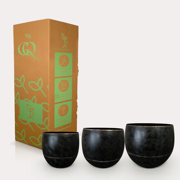 Pot - Zwart -Belia vintage black - set van 3