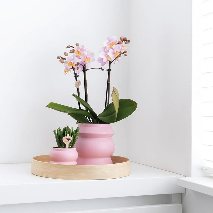 Kolibri Home | Tower roze bloempot - roze keramieken sierpot - Ø9cm