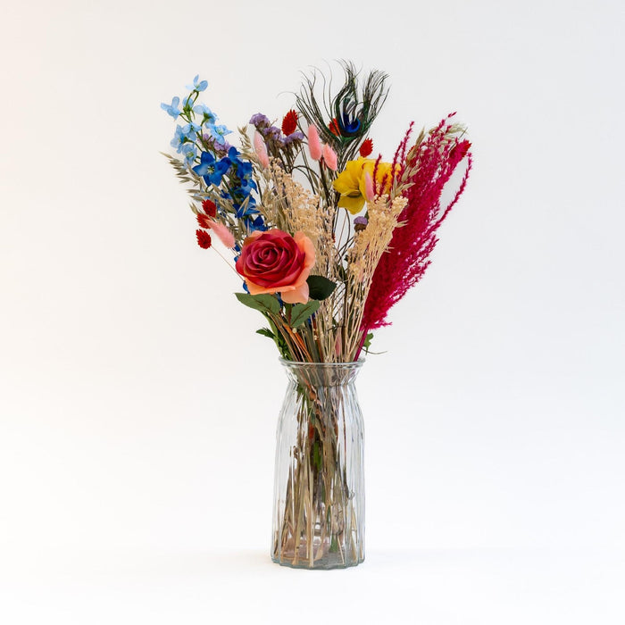 Bouquet Colorful with Dried & Silk Flowers in several bold colors | 55cm length