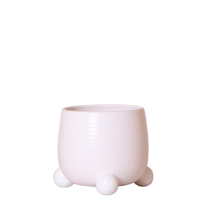 Kolibri Home | Rolling witte bloempot - witte keramieken sierpot - Ø9cm