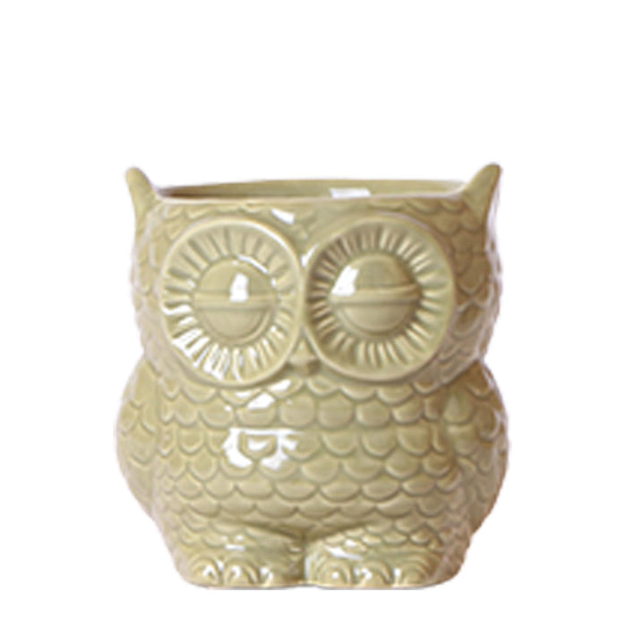 Kolibri Home | Owl bloempot - Groene keramieken sierpot - Ø9cm