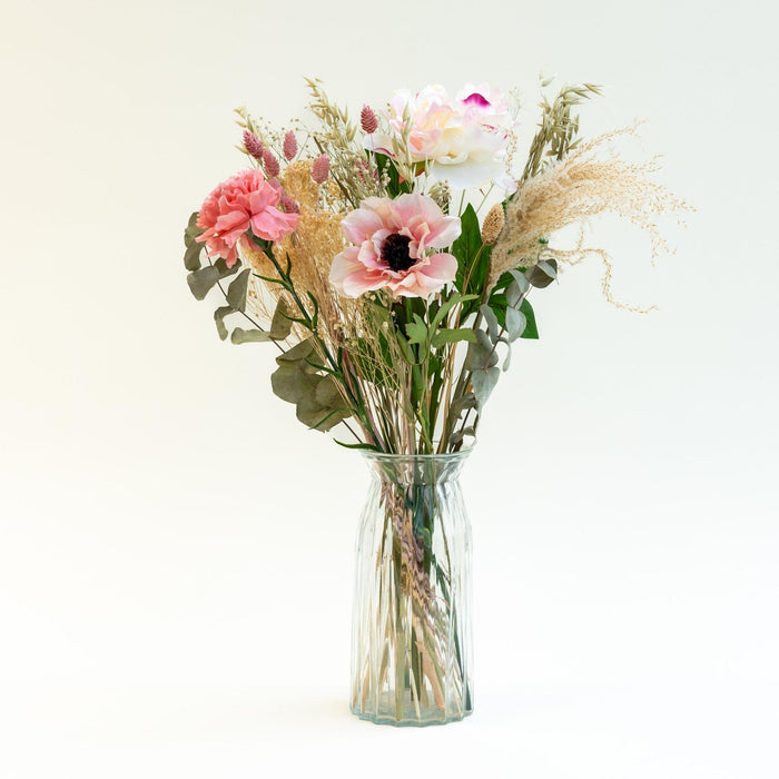 Bouquet Lovely with Dried & Silk Flowers in pink & natural colors | 55cm length