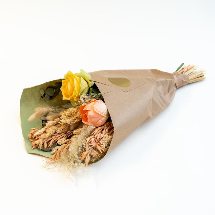 Bouquet Sunshine with Dried & Silk Flowers in yellow & natural colors | 55cm length