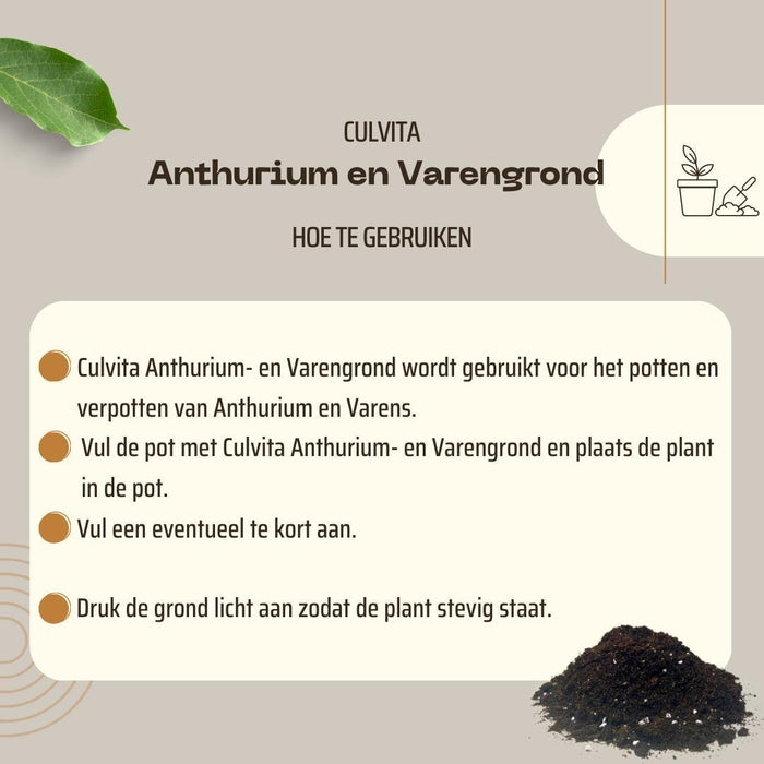 Culvita - Anthurium en Varengrond 5 liter - Potgrond geschikt voor Anthurium en Varens