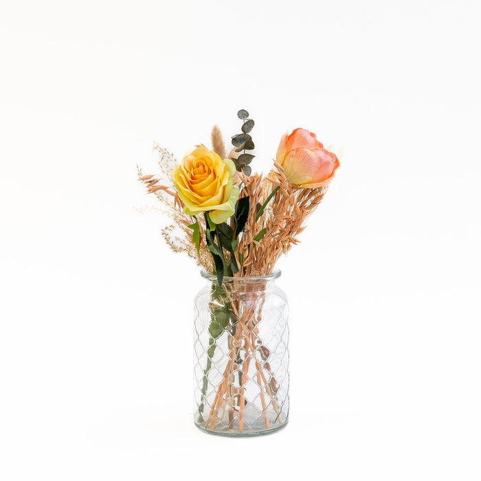 Letterbox Sunshine | Dried & Silk Flowers in yellow & natural colors | 35cm length