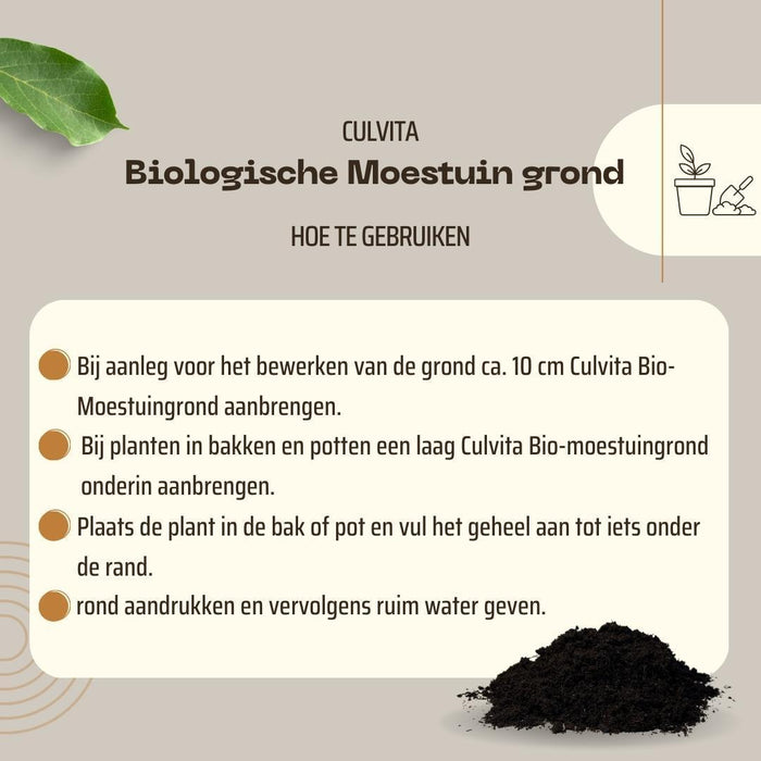 Culvita - Biologische Moestuingrond 40 liter - Inclusief 100 dagen voeding - Ideaal voor Urban Farming