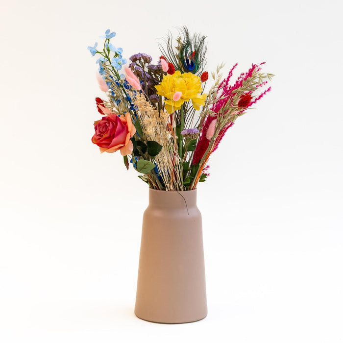 Bouquet Colorful Dried & Silk Flowers X Vase Sandy