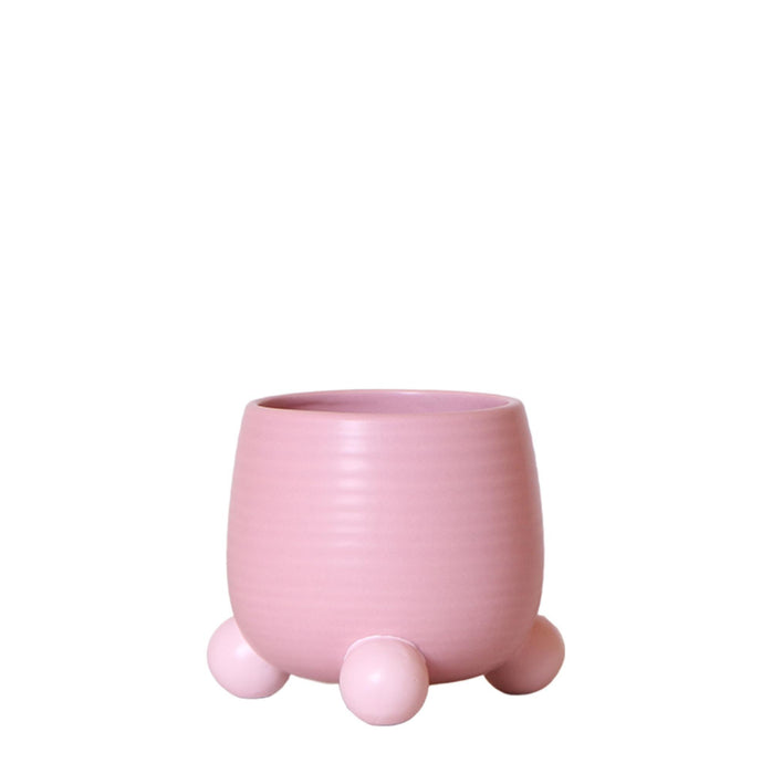 Kolibri Home | Rolling roze bloempot - roze keramieken sierpot - Ø9cm