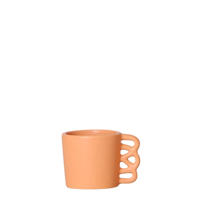 Kolibri Home | Happy Mug bloempot - peach kleurige keramieken sierpot - Ø6cm