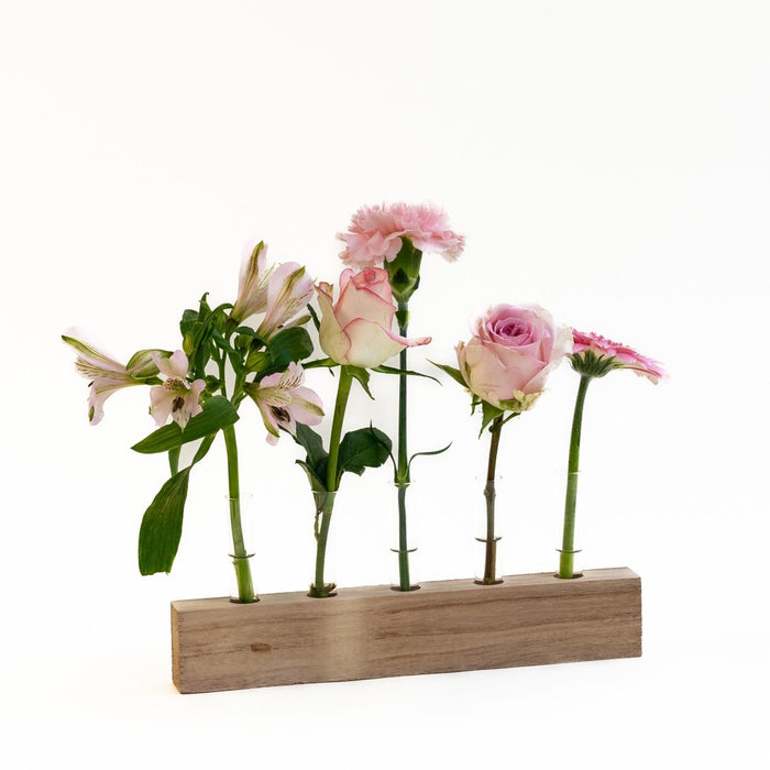 Letterbox Wooden standard & Pink Flowers | 25,5cm width x 35cm height