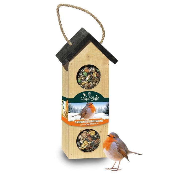 Bird-Buffet | Chalet feeder vogelhuisje | 500 gram - Roodborstjes