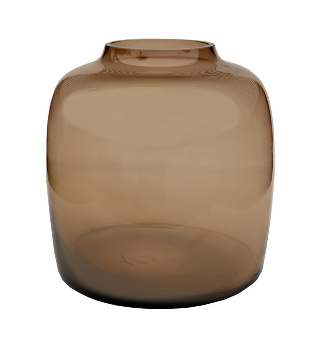 Bloemenvaas glas - M - H25 W25 - Bartica - Taupe