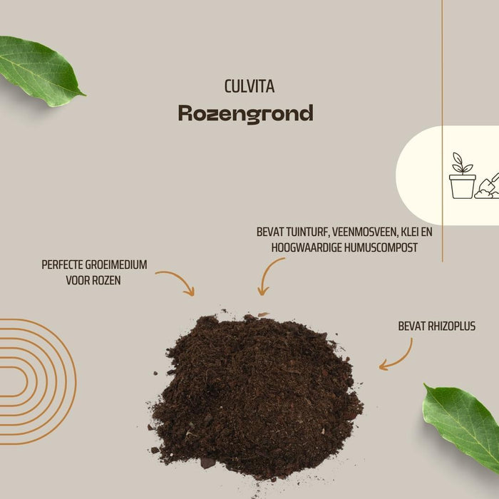 Culvita - Rozengrond 40 liter - Potgrond geschikt voor rozen - Inclusief RhizoPlus wortelverbeteraar