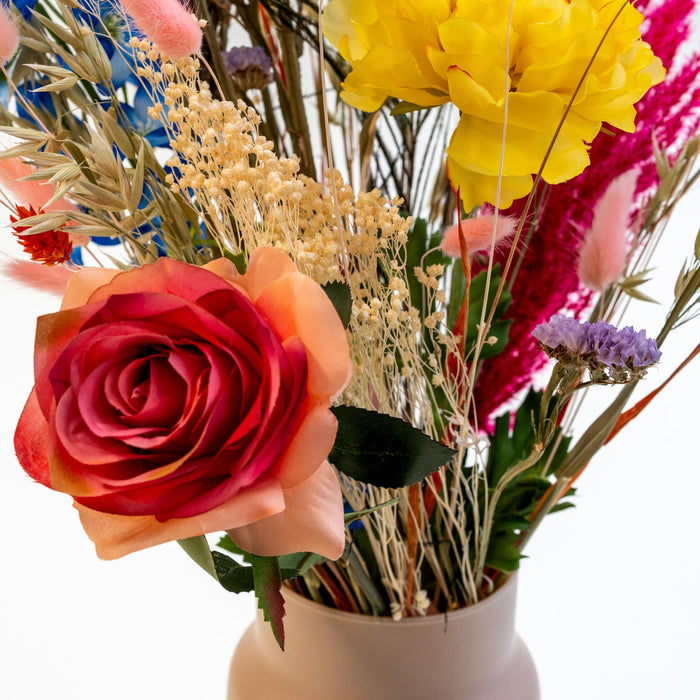 Bouquet Colorful Dried & Silk Flowers X Vase Sandy