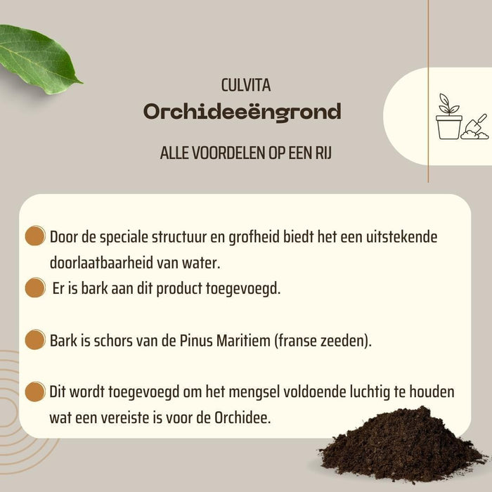 Culvita - Orchidee grond 5 liter - Potgrond geschikt voor Orchidee