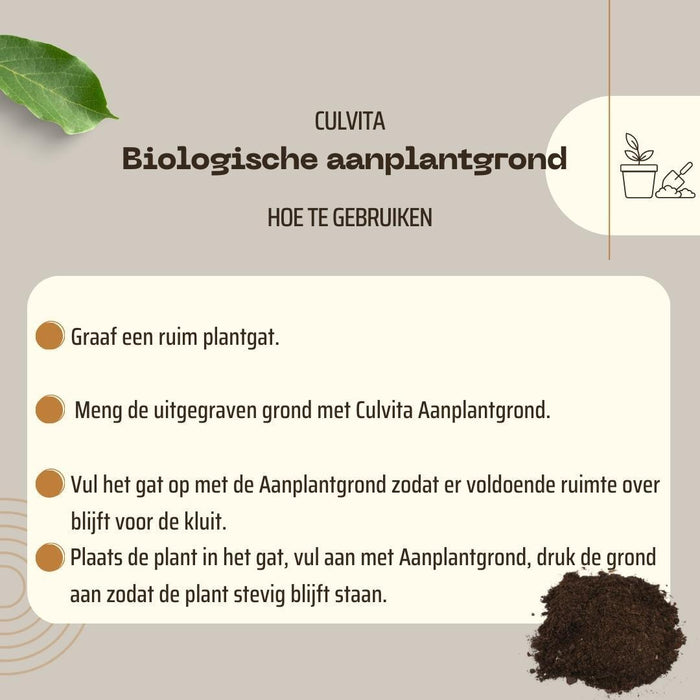 Culvita - Biologische aanplantgrond 40 liter - Geschikt voor vrijwel alle vaste planten, heesters, bomen en coniferen