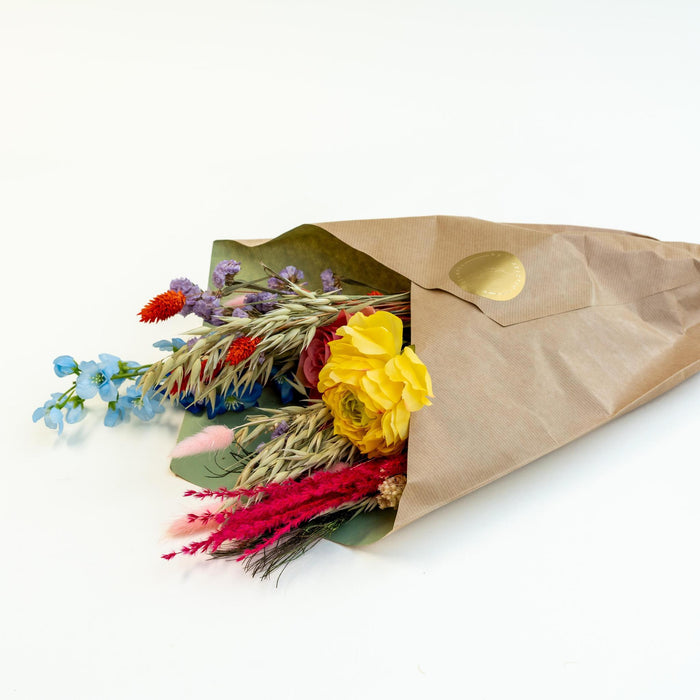 Bouquet Colorful with Dried & Silk Flowers in several bold colors | 55cm length