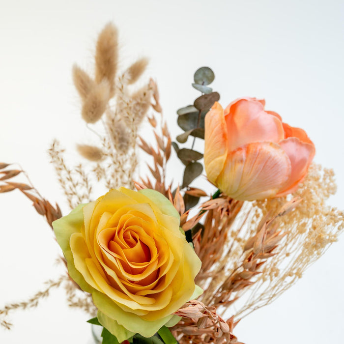 Letterbox Sunshine | Dried & Silk Flowers in yellow & natural colors | 35cm length